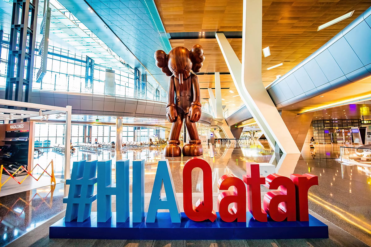 In total, there are about 30 art pieces scattered throughout Hamad International Airport for passengers to enjoy