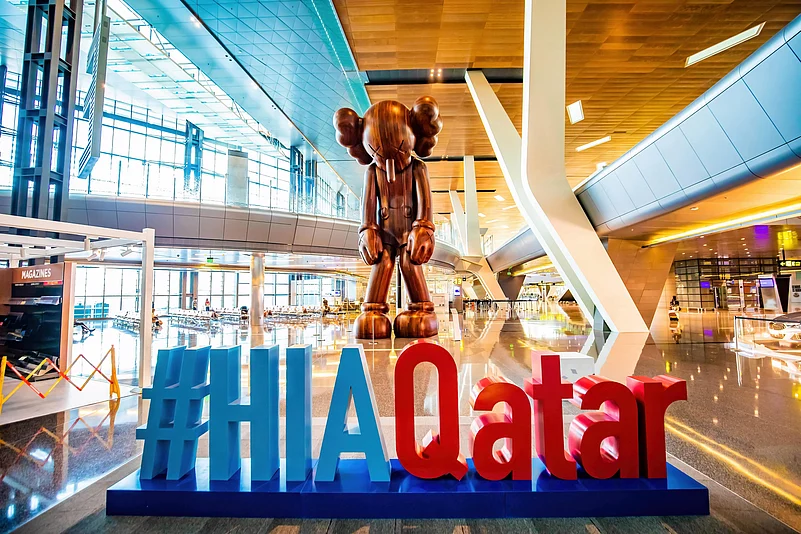 In total, there are about 30 art pieces scattered throughout Hamad International Airport for passengers to enjoy