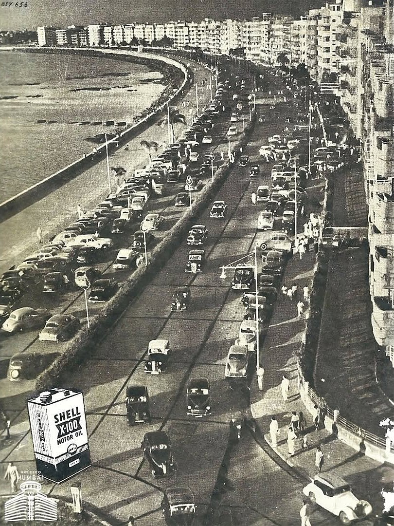 Automobiles along Marine Drive (1953