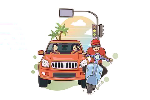 If a Motorcyclix halts at a red light, it's safe to assume they have recently moved from Bengaluru