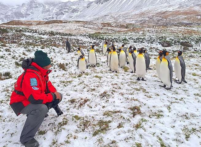 Author with penguins of Antarctica