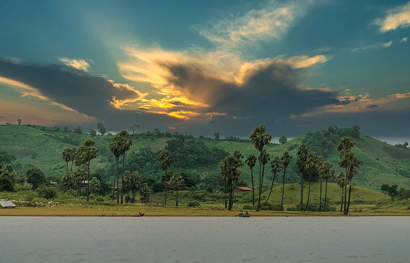 Ghats of Narmada River at Vishal Khadi Eco Tourism
