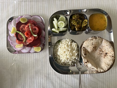 Lunch at the Vaidyaratnam Vrindavan Ayurveda Chikitsalayam