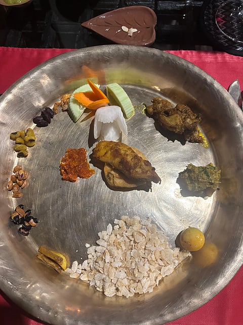 Samay Baji with its flurry of lentils, beaten rice, pickles, chicken and fish