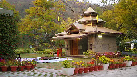 A Dhanvantari temple at the Vaidyaratnam Vrindavan Ayurveda Chikitsalayam. The deity is regarded as the god of Ayurveda according to Hindu scripture