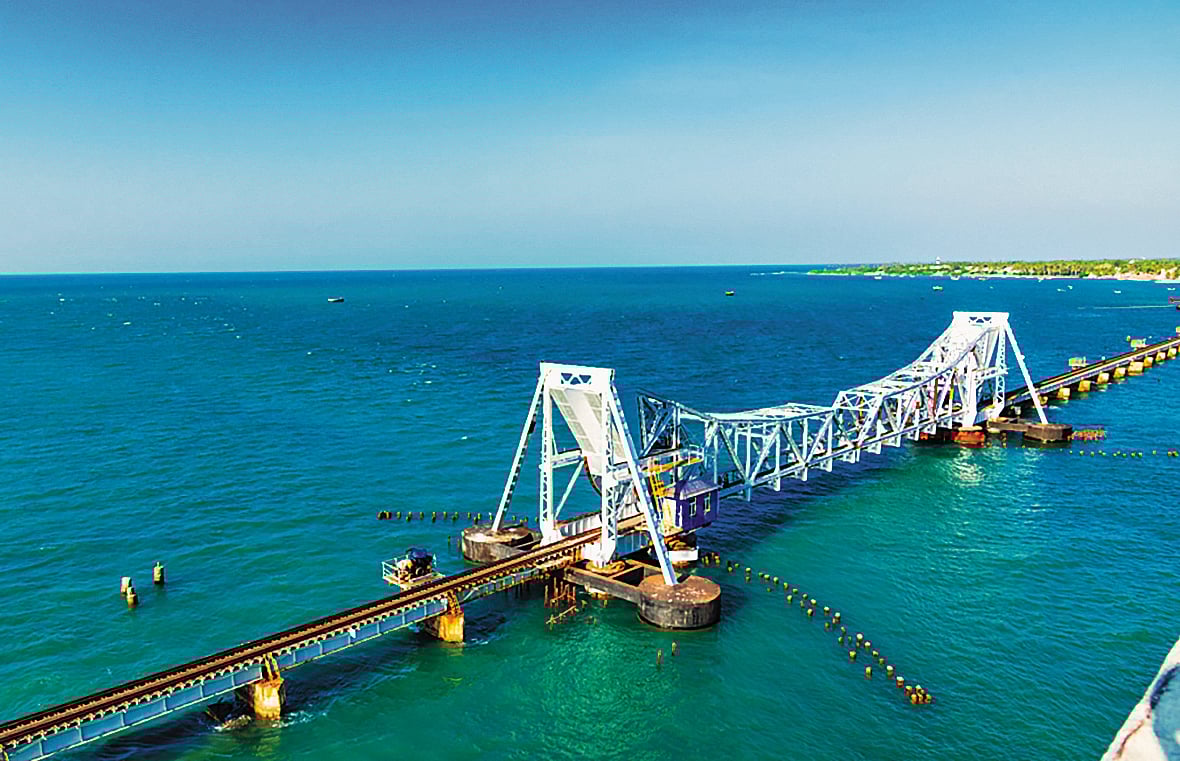 Pamban bridge is an 
engineering marvel