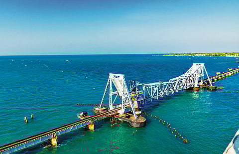 Pamban bridge is an
engineering marvel