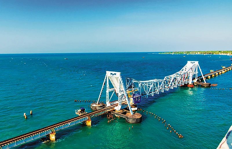 Pamban bridge is an
engineering marvel