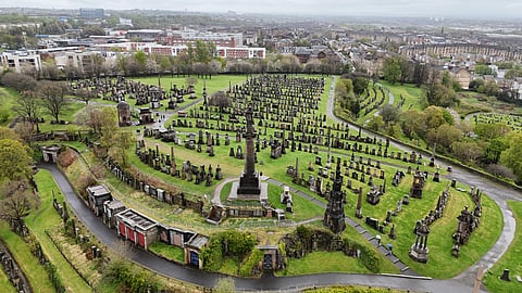 The Glasgow Necropolis is a Victorian cemetery in Glasgow