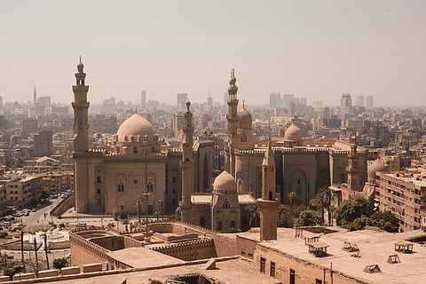 The Mosque-Madrasa of Sultan Hasan in the historic district of Cairo