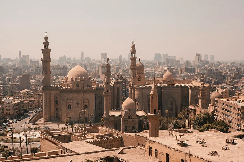 The Mosque-Madrasa of Sultan Hasan in the historic district of Cairo