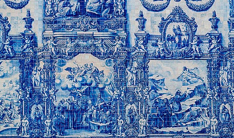 Azulejo is a form of Portuguese and Spanish painted tin-glazed ceramic tilework.