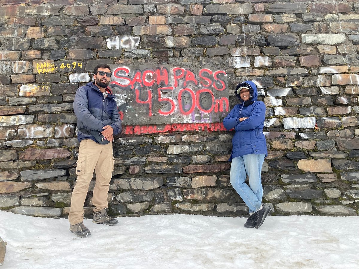 Prakash and the author at Sach Pass top