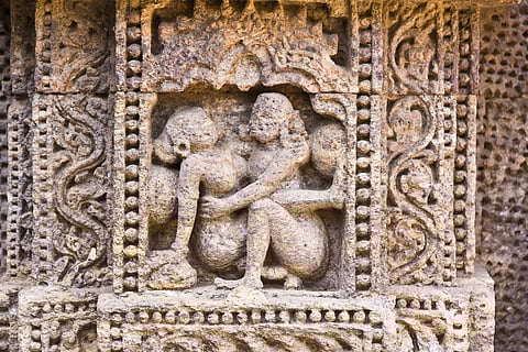 An erotic carving at the Konark Sun Temple