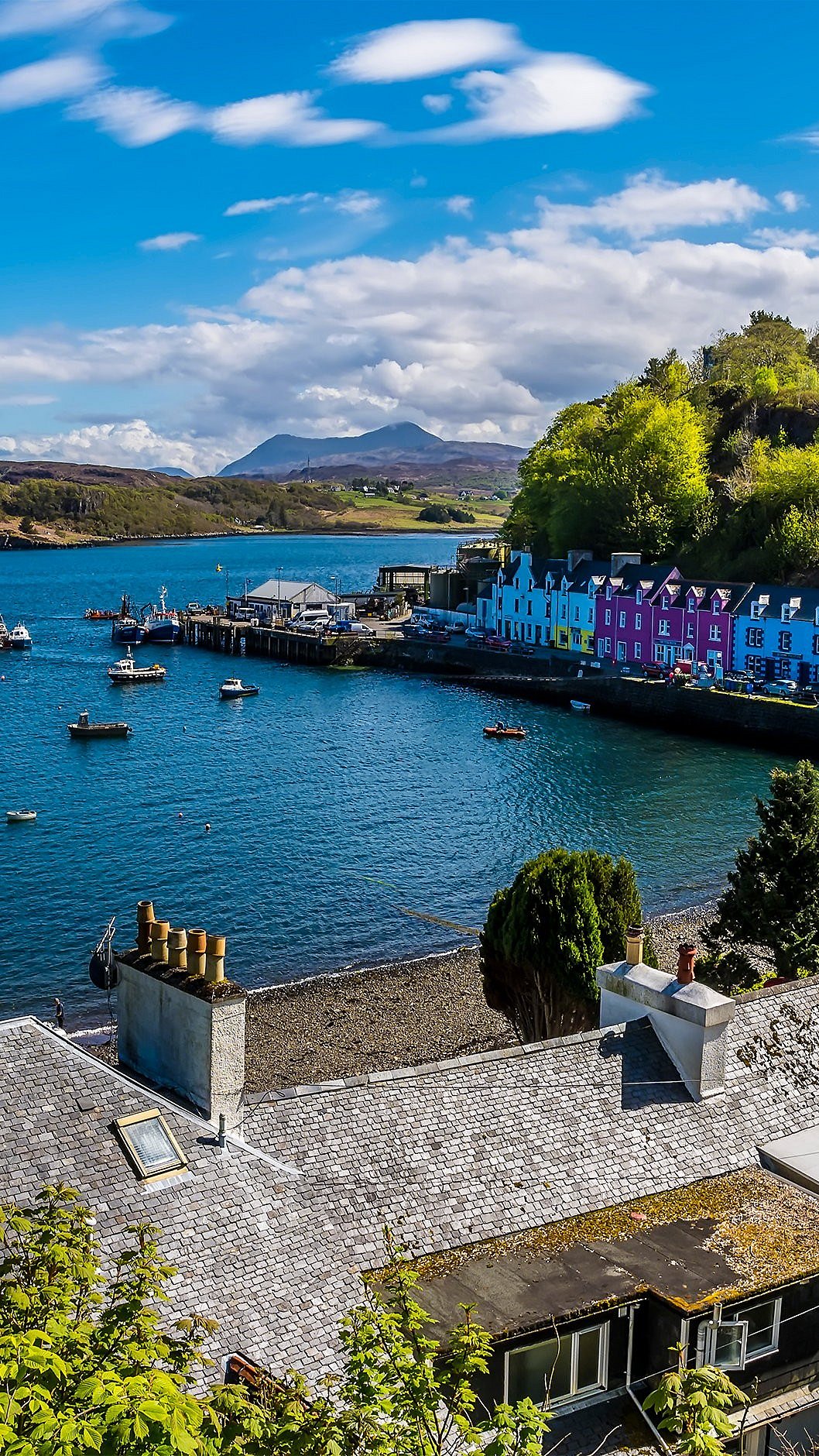 Town of Portree on the Isle of Skye, Scotland