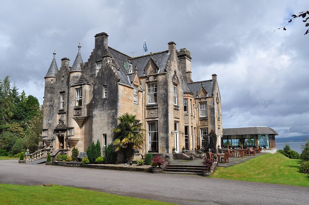 Stonefield Castle offers panoramic views of Loch Fyne