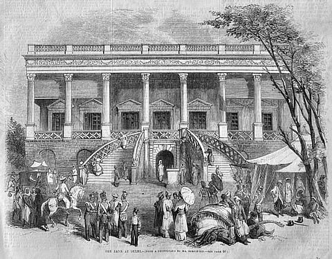 Illustration of Begam Samru's Palace in Chandni Chowk
