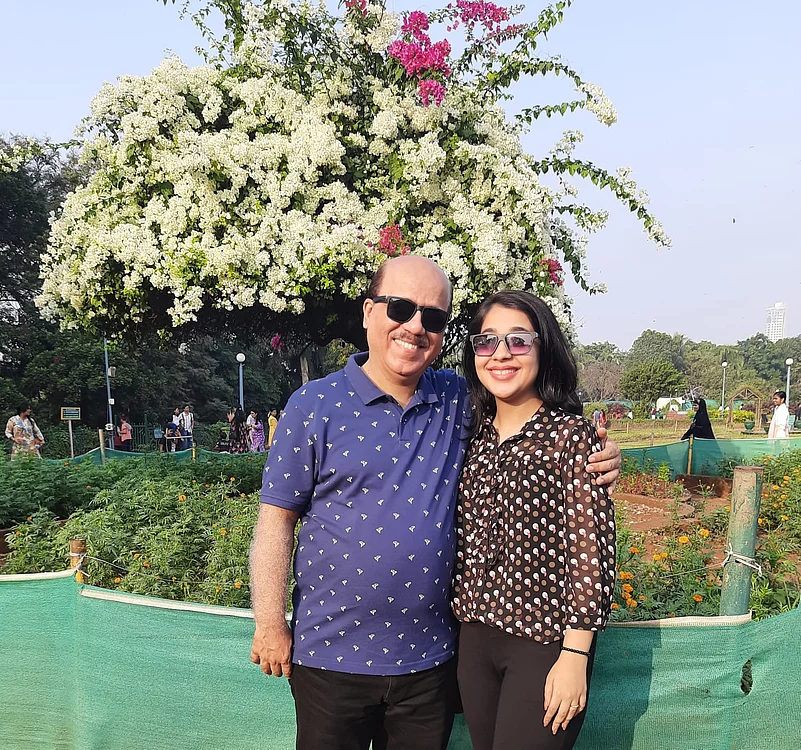 Nishtha Kawrani on a family outing with her father