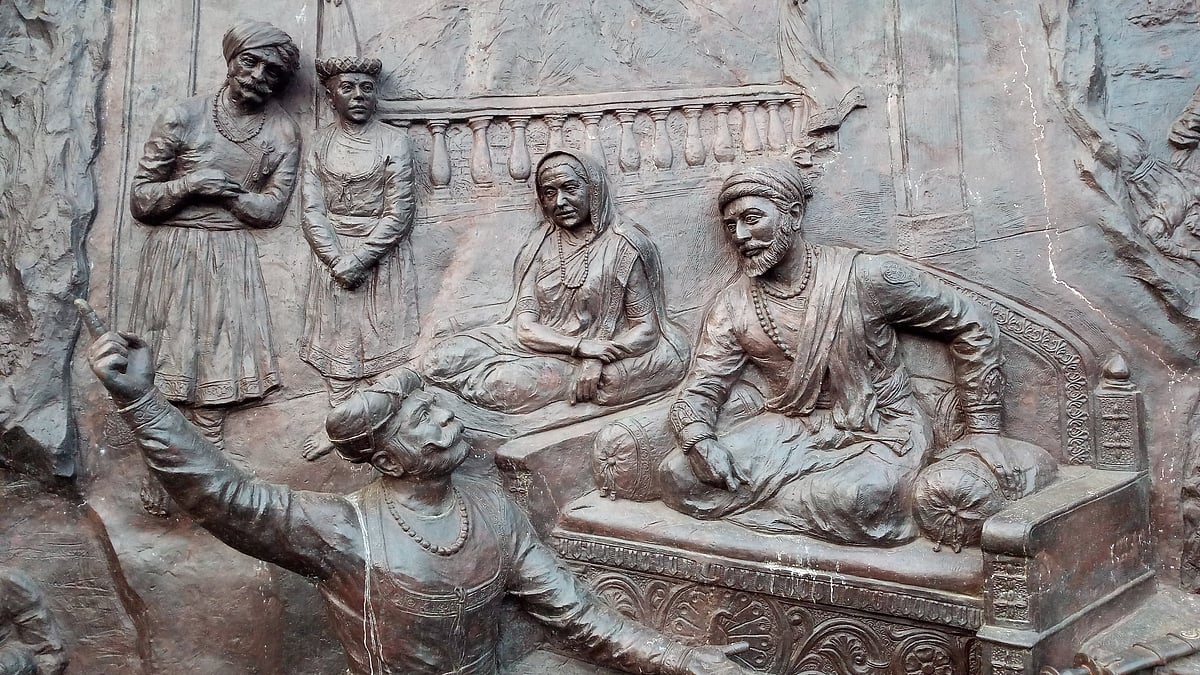 Engravings on the walls of the Sinhagad Fort