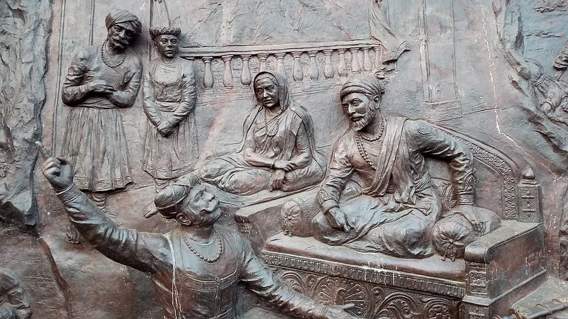 Engravings on the walls of the Sinhagad Fort