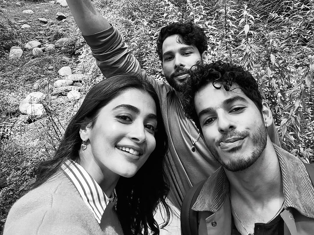 ishaankhatter/Instagram : Actors Ishaan Khatter, Siddhant Chaturvedi and Pooja Hegde were in Manali recently for a film shoot