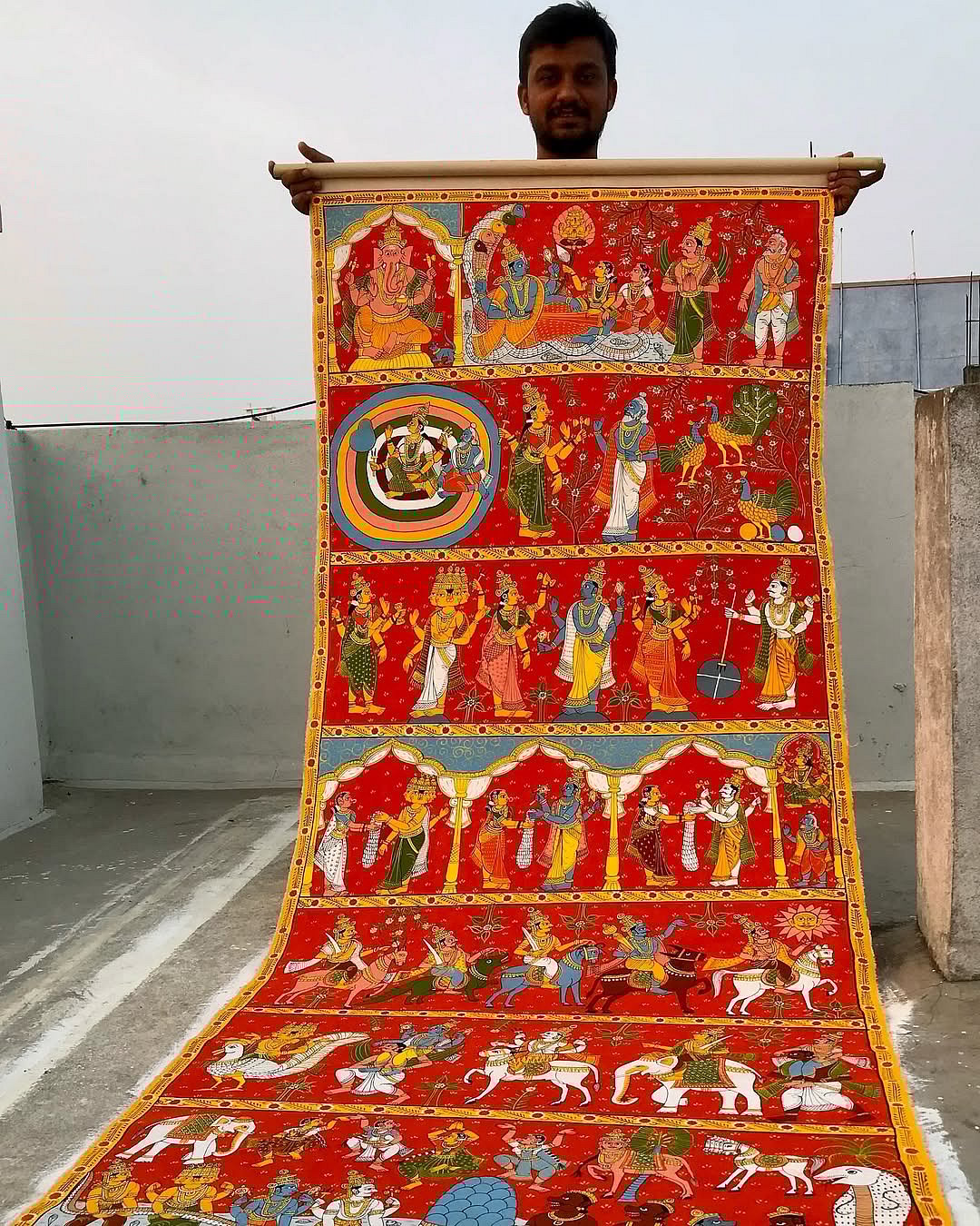 A traditional Cheriyal scroll painting