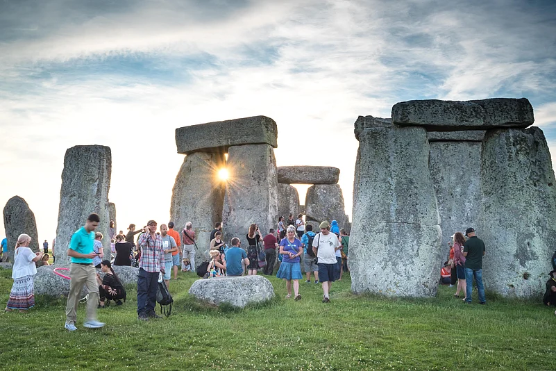 The summer solstice of 2017 being celebrated in Stonehenge, England