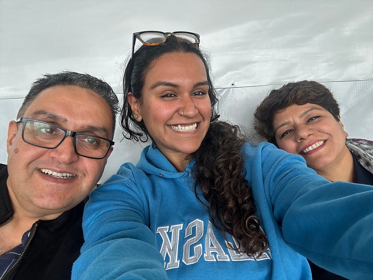 The author with her parents