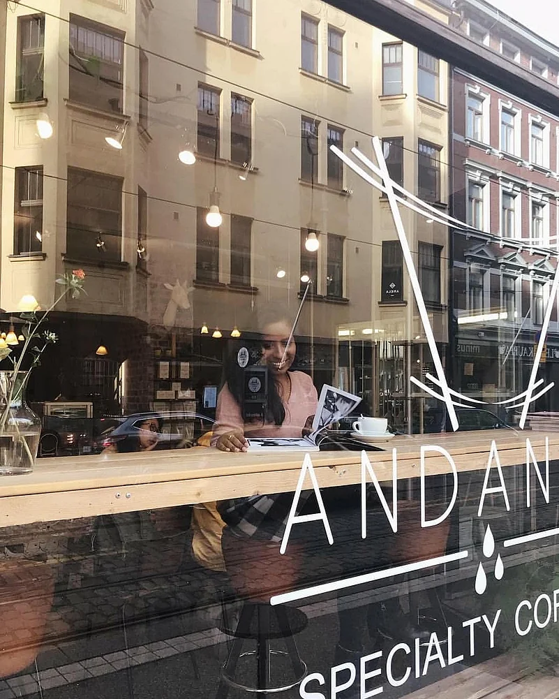 Andante is a specialty coffee shop known for its cosy atmosphere, vintage decor