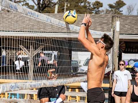A volleyball game at the Cap'n Bill's Backyard Grill and Volleyball Facility