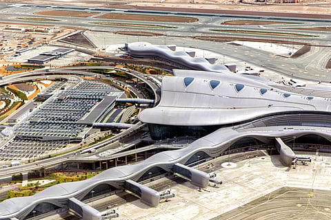 The United Arab Emirates reopened its airspace after a temporary closure following Iran's attack on the US military base in Qatar. Seen here is Zayed International Airport in Abu Dhabi