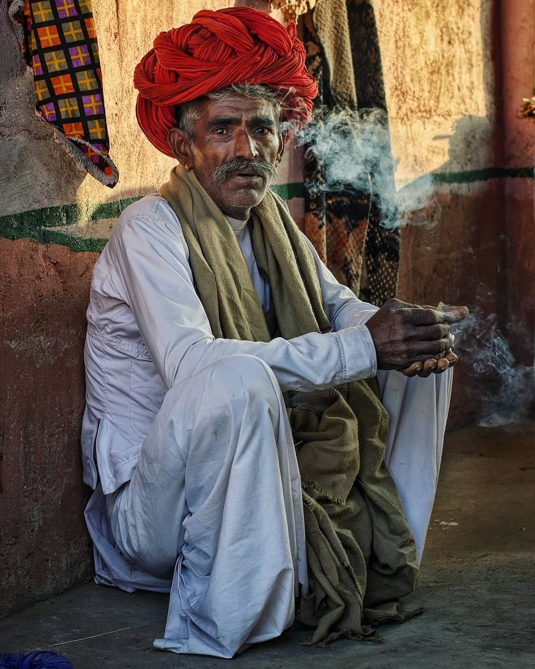 A Raika man sporting a distinctive red turban