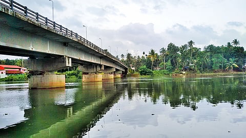 A bridge across the Muvattupuzha River in Vellore, Kerala