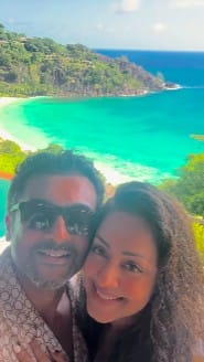 jyotika/instagram : Actors Jyothika And Suriya in Seychelles