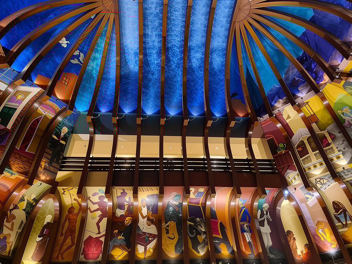 Sourced : The Great Procession is an artwork by artist Krishen Khanna at ITC Maurya