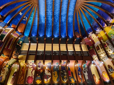 Sourced : The Great Procession is an artwork by artist Krishen Khanna at ITC Maurya