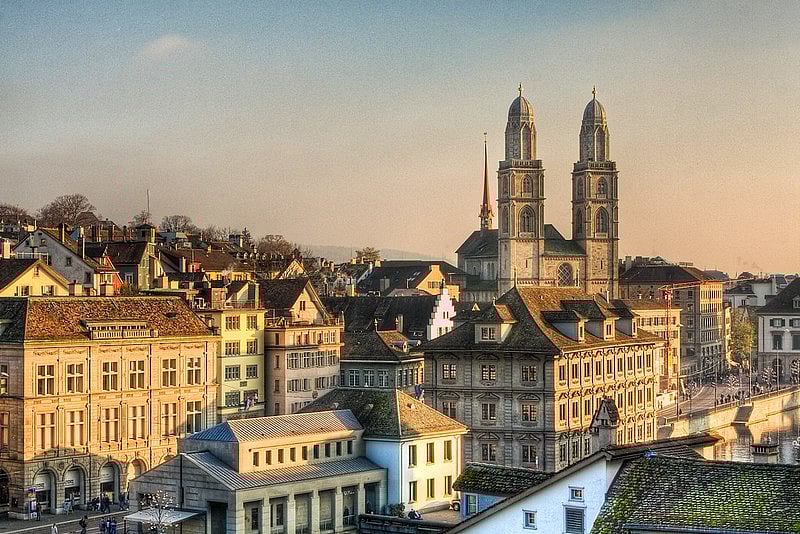 Grossmünster, an iconic church known for its distinctive twin towers