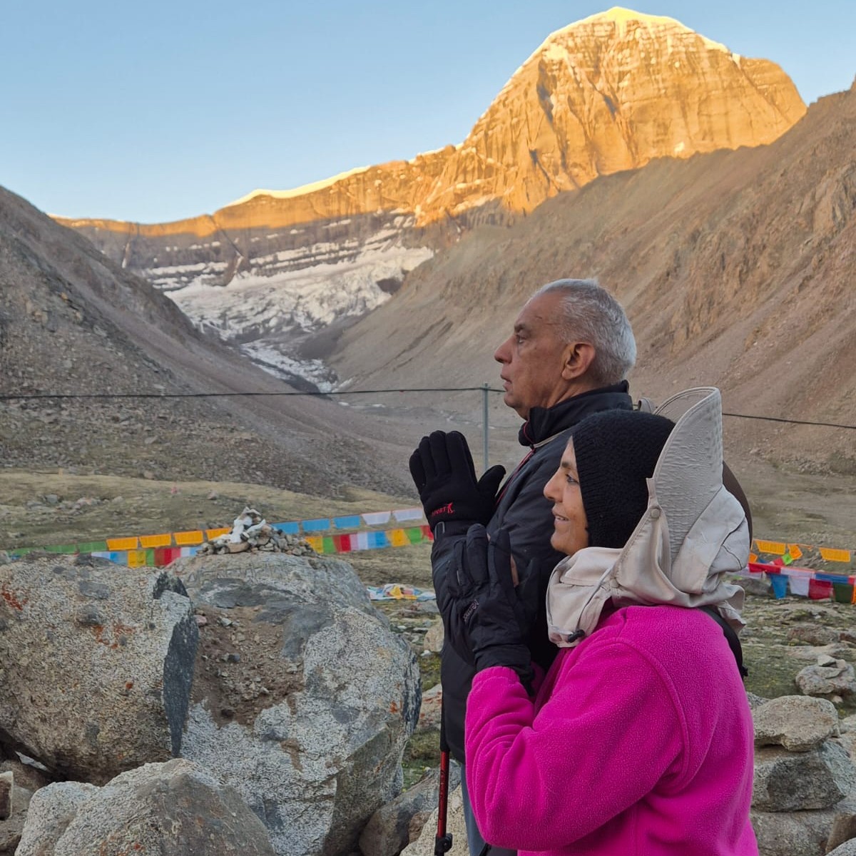 Raj with her husband Vinod Yadav