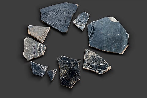 Pottery indicating sea trade excavated from the site