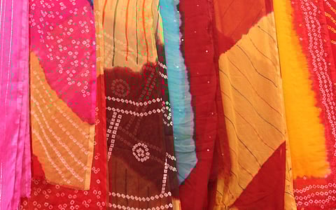 Rajasthan is known for its textile crafts, like bandhani which is a traditional tie-dye textile art form