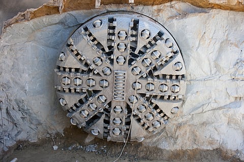 A tunnel boring machine is used to excavate tunnels