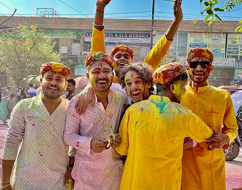 Juan Cristóbal del Pedregal Bravo celebrates Holi in Vrindavan in 2024