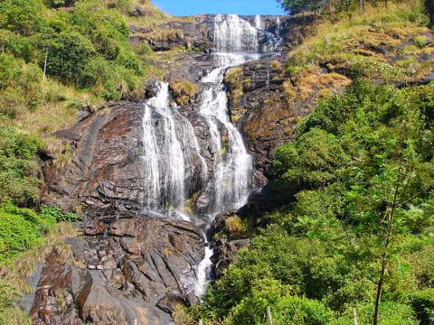 The Power House Waterfalls descend from a steep rock about 2,000 m above sea level