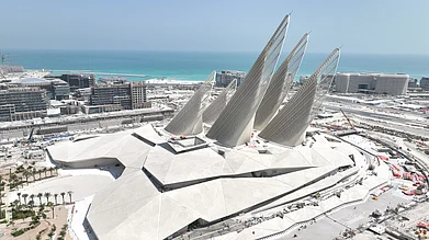 Copyright: 2025 Abu Dhabi. All Rights Reserved : The Zayed National Museum honours the founding father of the United Arab Emirates (UAE), the late Sheikh Zayed bin Sultan Al Nahyan