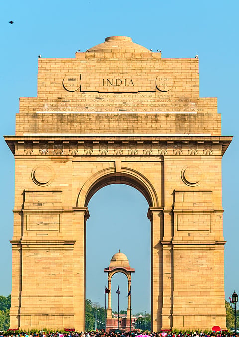 The India Gate war memorial in New Delhi