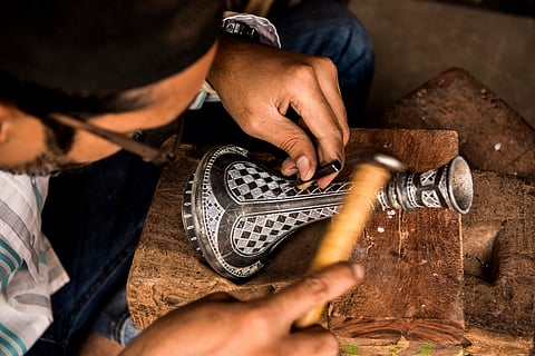 Bidriware is a metal handicraft from the city of Bidar in Karnataka