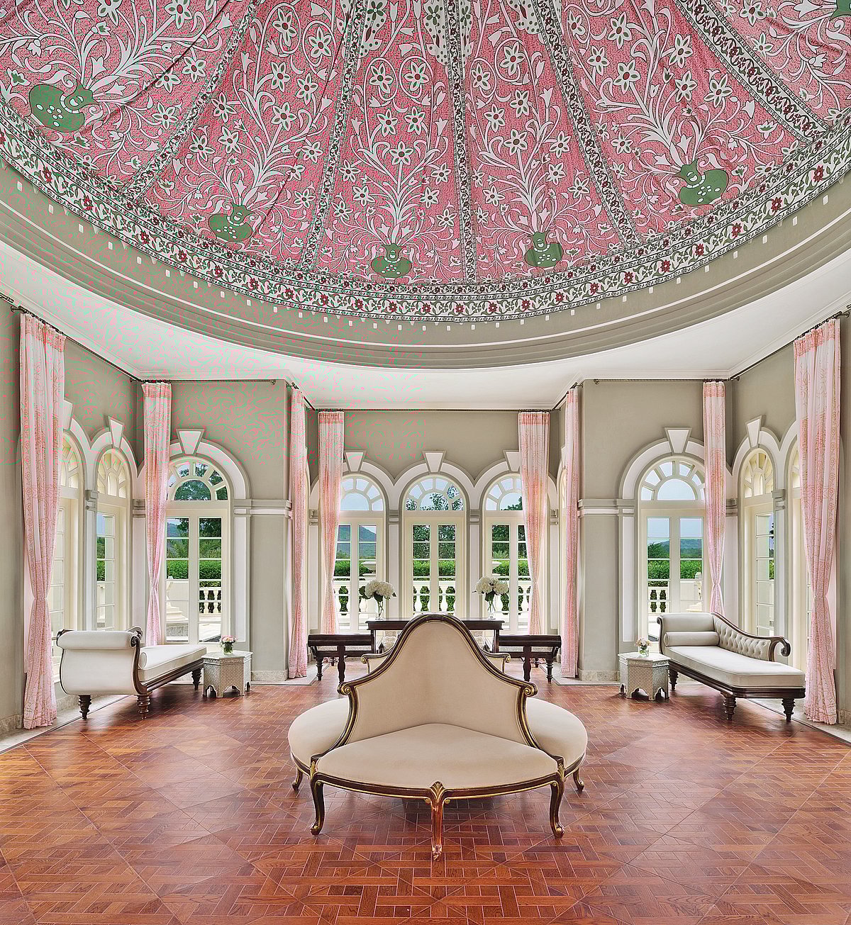 The interiors reflect a blend of Rajasthani, Mughal and European design influences