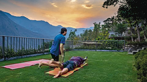 Yoga and meditation retreats take place on forest decks and riverside