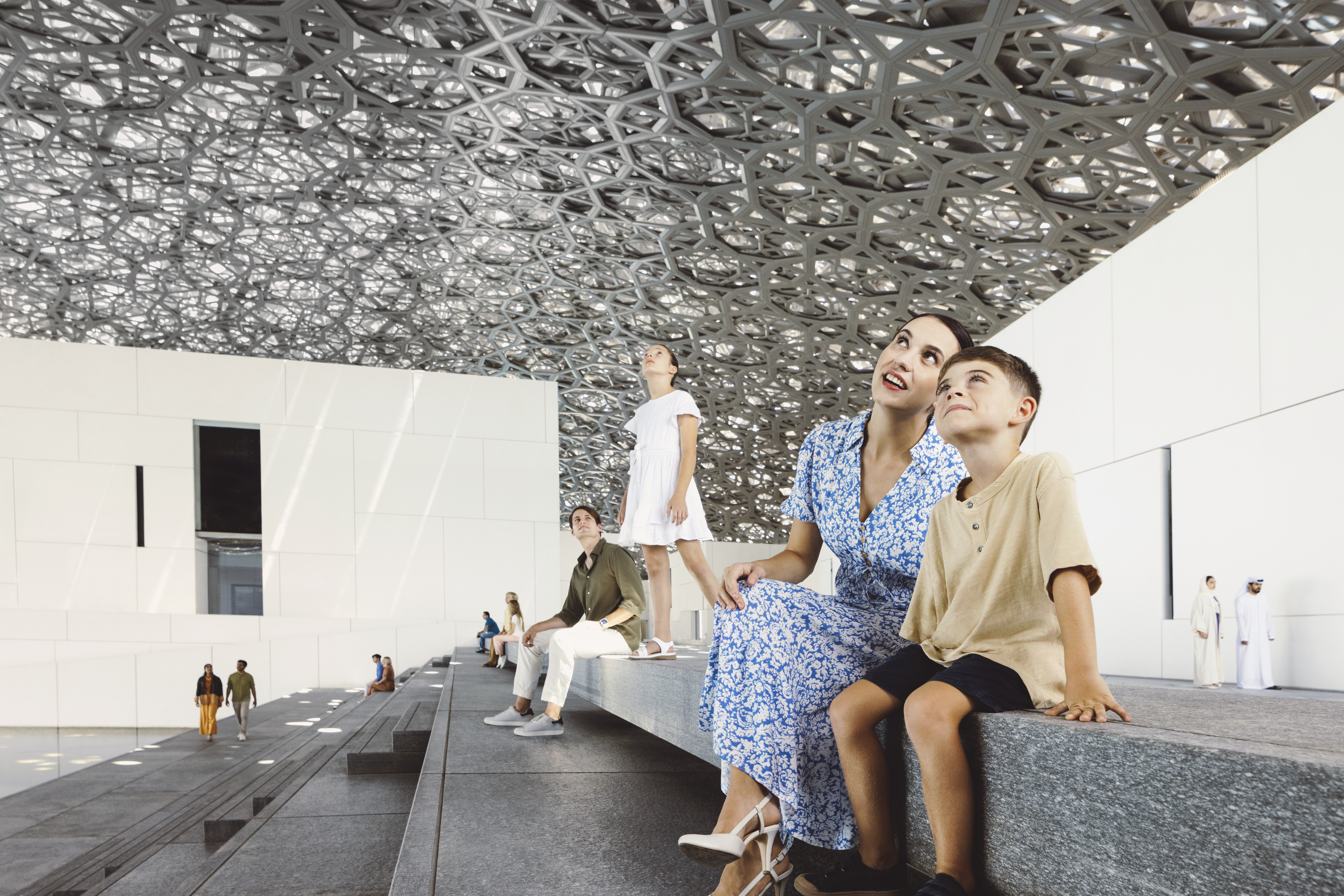 The Louvre Abu Dhabi is an art museum located on Saadiyat Island in Abu Dhabi
