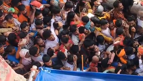 Visuals of the crowd from Mansa Devi before stampede